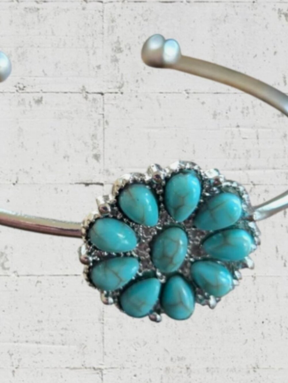 Turquoise Cuff Bracelet Zuni Concho Style Southwestern Native American